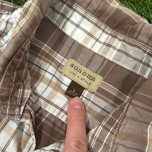 Y2K Short Sleeve Button up Flannel Shirt - Picture 3 of 3